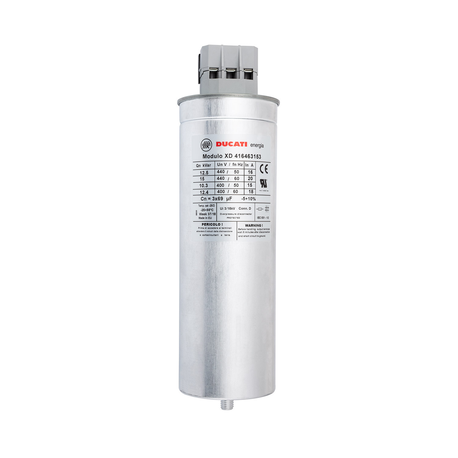 Product van Driefasige Condensator Stinson DUCATI 440V AC 