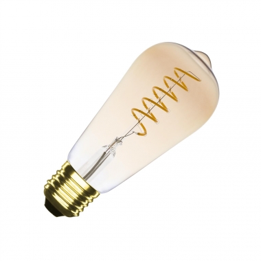 LED Filamentní Žárovka E27 4W 200 lm ST64 Stmívatelná - Gold Spirála