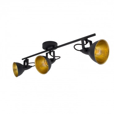Product Emer Adjustable Metal 3 Spotlight Ceiling Lamp in Black 