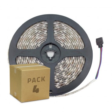 Product Pack Striscia LED RGB 12V DC SMD5050 60LED/m 5m IP65 (4 Un)