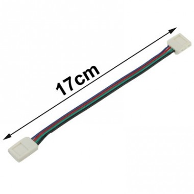 Connecteur ruban LED RGB 10 mm câble 13 cm + 1 click - Duraled