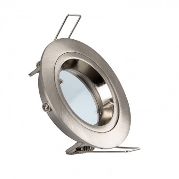 Product Collerette Downlight Ronde Argentée pour Ampoule LED GU10/GU5.3 Coupe Ø 65mm