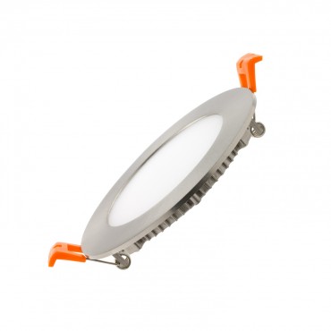 Product LED-Deckeneinbauleuchte 6W Rund SuperSlim Silber Rahmen Schnitt Ø 110mm