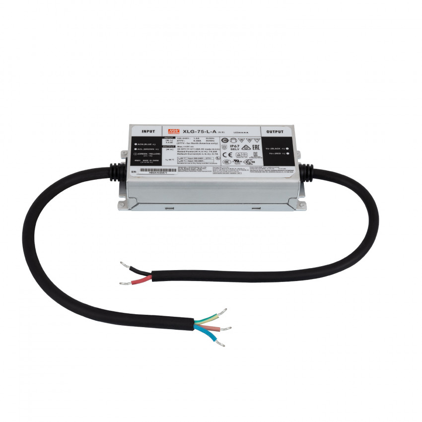Product of 75W 53-107V Output 100-305V 700-1050mA IP67 MEAN WELL Driver XLG-75-L-A