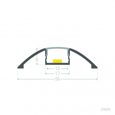 Produkt od 1m Přisazený Hliníkový Profil Půlkruhový pro LED pásky do 12mm