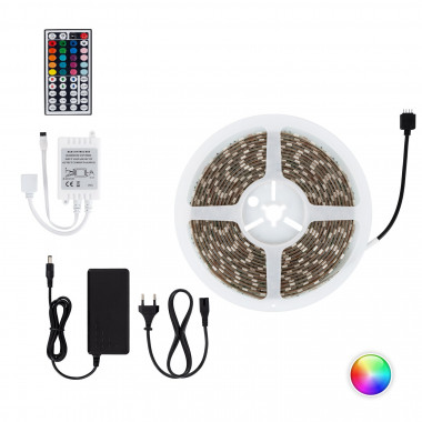 KIT: 5m 70W 60LED/m IP65 RGB LED Strip with Remote, Controller and Power  Supply - Ledkia