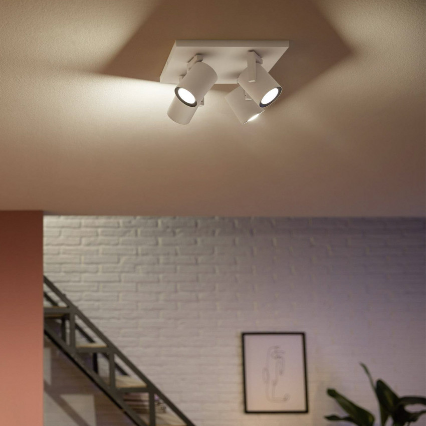 Product van Plafondlamp LED PHILIPS Hue White Color Argenta 4x6W