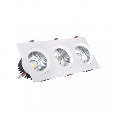 Spot LED Downlight Rectangulaire Triple New Madison 30W Coupe 315x95 mm