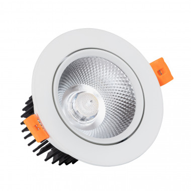 Spot LED Downlight COB Orientable Rond 12W Blanc Coupe Ø 90mm No Flicker