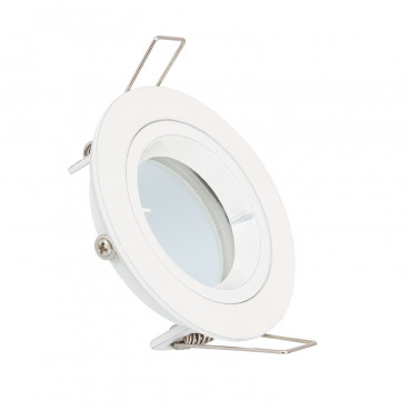 Product Portafaretto Downlight Circolare Bianco per Lampadina LED GU10/GU5.3 Foro Ø 65 mm