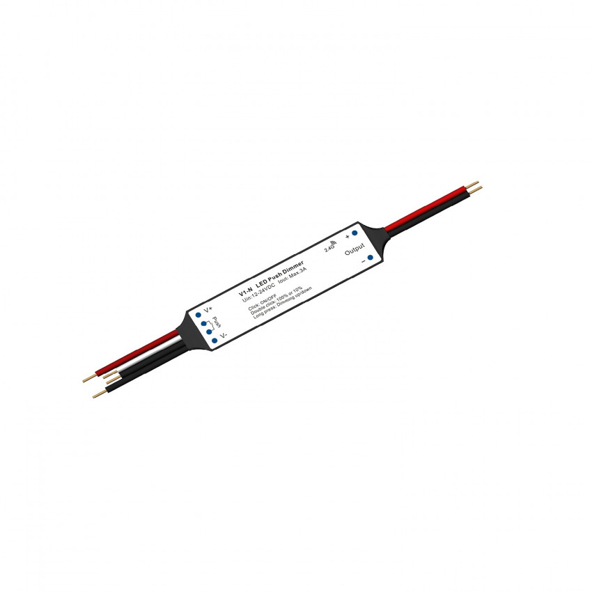 Produkt od Mini Přijímač pro Jednobarevné LED Pásky 12/24V DC Komapatibilní s Dálkovým Ovladačem RF a Tlačítkovým Vypínačem