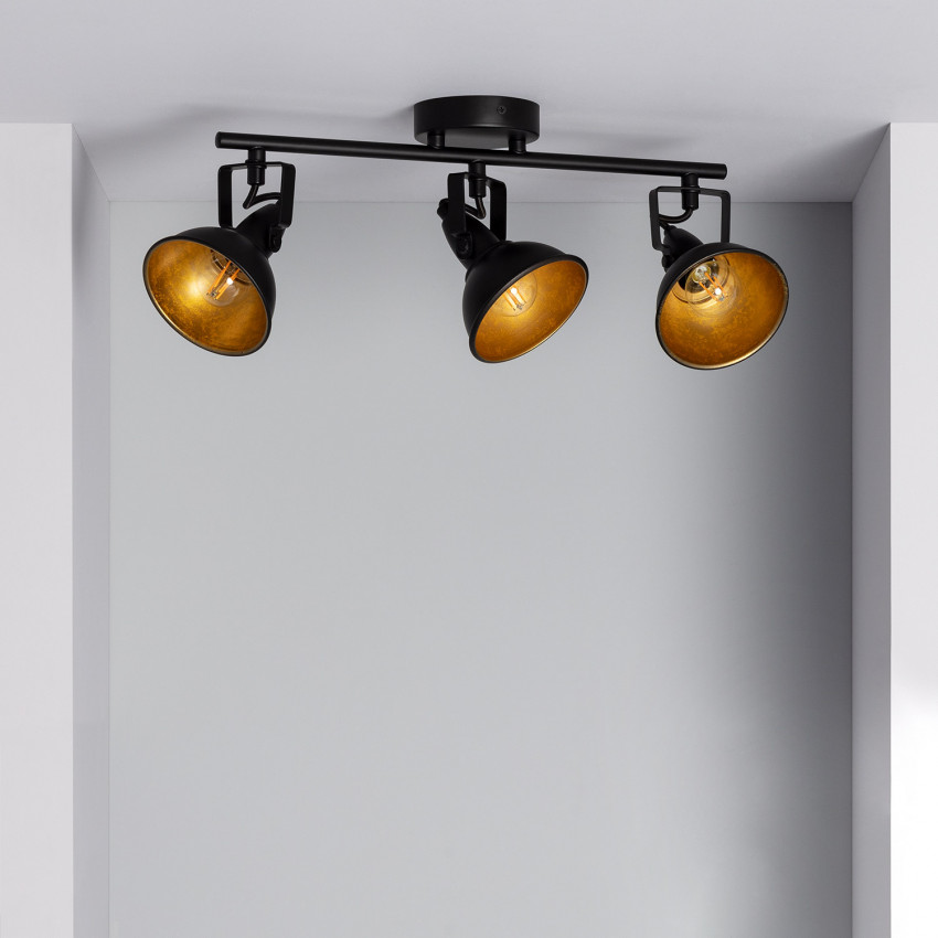 Product of Emer Adjustable Metal 3 Spotlight Ceiling Lamp in Black 