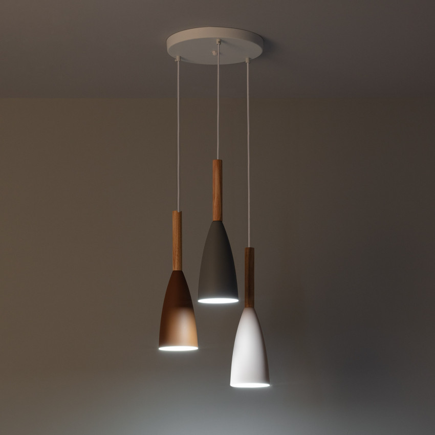 Product of Rain Metal & Wood Pendant Lamp 
