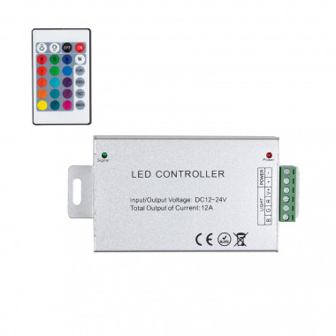LED RGB Přijímač 12/24V DC s Dálkovým Ovladačem IR High Power_x000D_