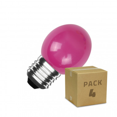 Pack 4 Ampoules LED E27 3W 300 lm G45 Rose