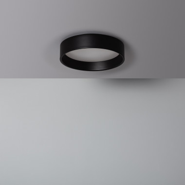 15W Circular Design CCT Selectable Metal Black LED Ceiling Lamp Ø350 mm