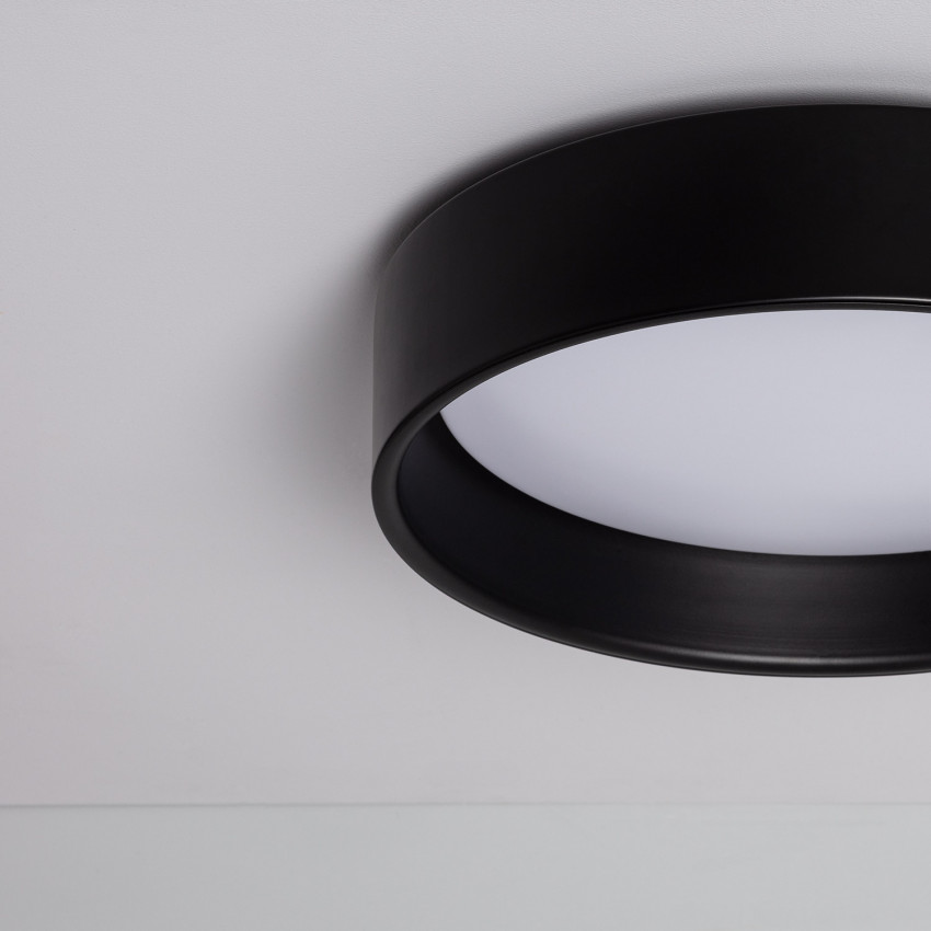Produit de Plafonnier LED Rond Métal 15W CCT Sélectionnable Design Black Ø350 mm 