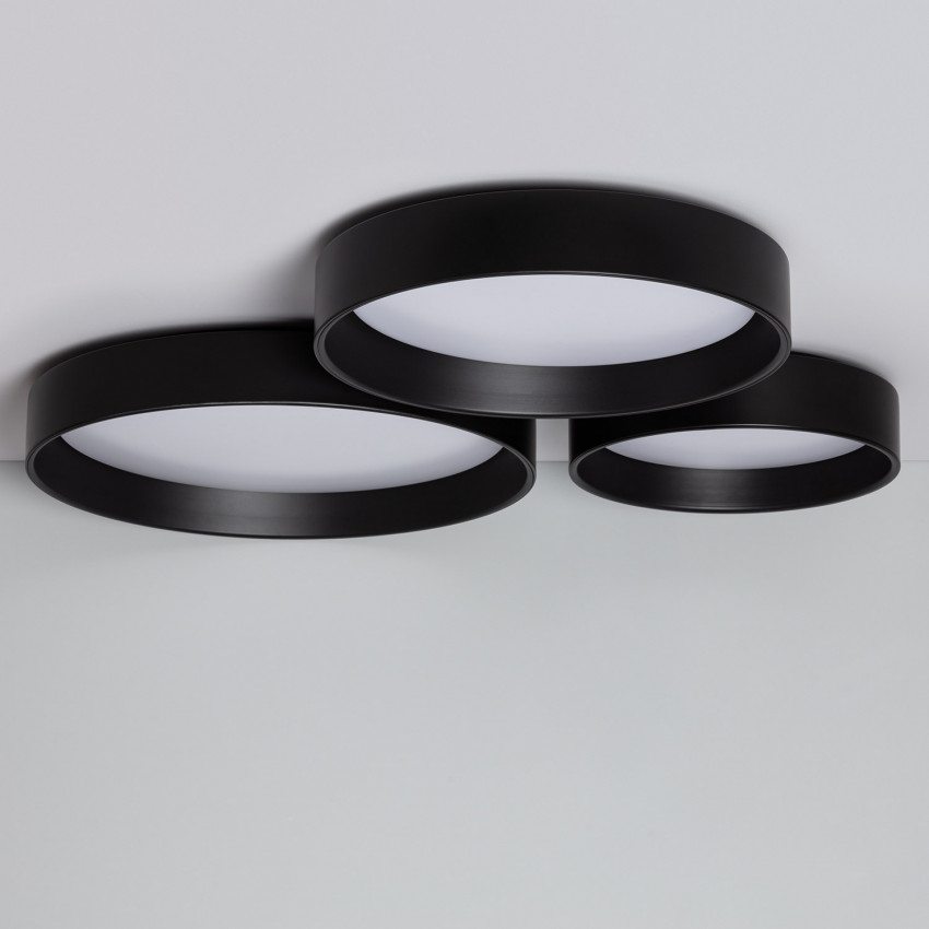 Product van Plafondlamp LED 15W Rond Metaal Ø350 mm  CCT Selecteerbaar Black Design