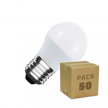 Box da 50 Lampadine LED E27 G45 5W Bianco Caldo