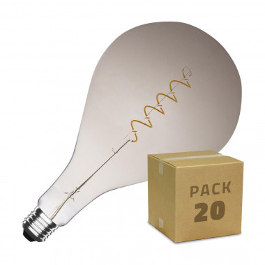 20er Pack LED-Leuchten E27 Dimmbar Filament Spiral Smoke PS165 4W Warmes Weiss