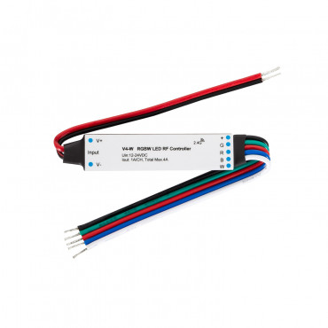 Product Mini Contrôleur Variateur Ruban LED 12/24V DC RGBW compatible avec Télécommande RF