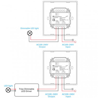 Product van Dimmer Schakelaar voor led Triac RF compatibel met RF-afstandsbediening 