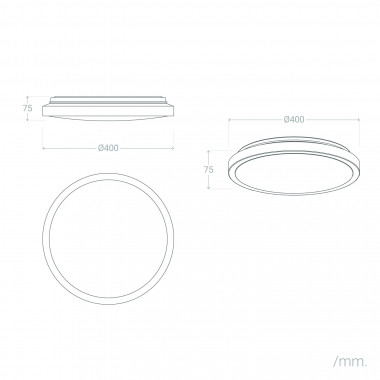 Plafoniera LED 19W Circolare Ø400 mm CCT Selezionabile Faina - Ledkia