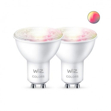 Product van Pack 2st LED Lampen GU10 4.9W 245 lm PAR16 WiFi + Bluetooth Dimbaar RGB+CCT WIZ