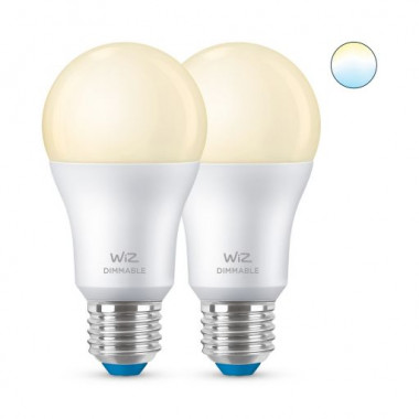 2er Pack LED-Lampe Smart WiFi + Bluetooth E27 A60 Dimmbar WIZ 8W