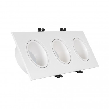 Spot Downlight Carré Inclinable GU10 6W Coupe 75x235mm PC