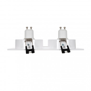 Produkt von Downlight-Ring Eckig Schwenkbar für 2 LED-Glühbirnen GU10 / GU5.3 Ausschnitt 75x150 mm