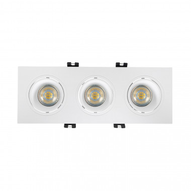 Product van De kantelbare vierkante Downlight Ring voor drie LED GU10 / GU5.4 lampen Zaagmaat 75x235mm