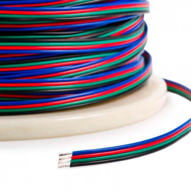 100m Roll 12V Flat Electrical Cable 4x0.5mm² for RGB LED Strips