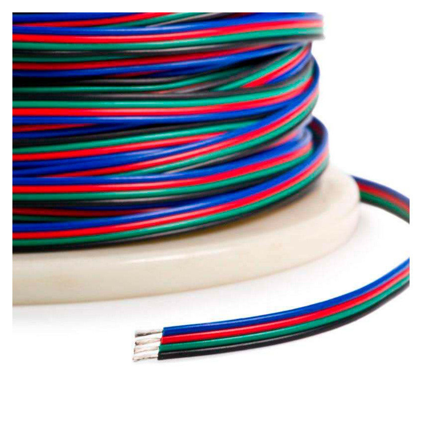 Produkt von Rolle 100m Elektrokabelschlauch Flach mit 4x0,5 mm² für RGB-LED-Streifen 