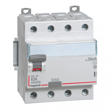 Interrupteur Différentiel DX³ Industriel 4P-30mA 10kA Class AC 63A LEGRAND 411662