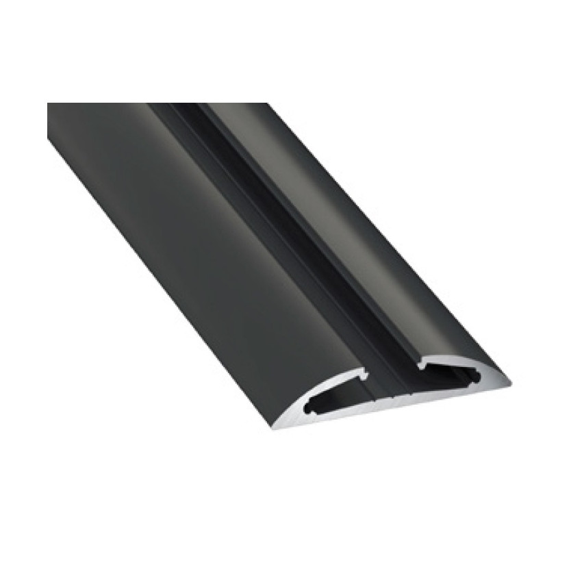 Prodotto da Profilo in Alliminio da Superficie Semicircolare 2m Nero per Doppia Striscia LED fino 12 mm