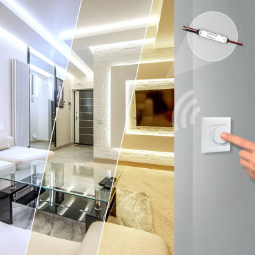 Product Striscia LED 24V DC 60LED/m 5m IP20 Larghezza 10mm con Regolatore Wireless e Trasformatore 