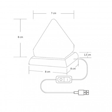 Produkt von LED-Tischleuchte Mineralsalz mit USB-Anschluss Pyramid 