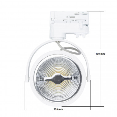 Produkt od Lištový LED Reflektor Třífázový 15W CREE AR111 Stmívatelný v Bílé