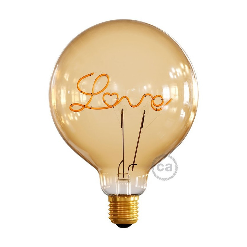 Product van LED Lamp Filament Dimbaar E27 5W 250 lm G125 Creative-Cables Love CBL700232