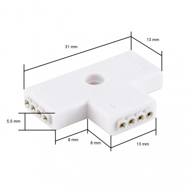 Product van T-type Connector voor RGB LED strips 12V