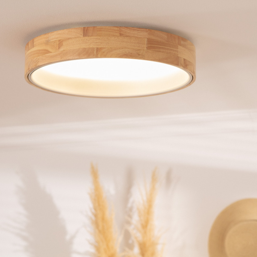 Product of 20W Dari Round Wood LED Surface Panel CCT Selectable Ø470 mm 