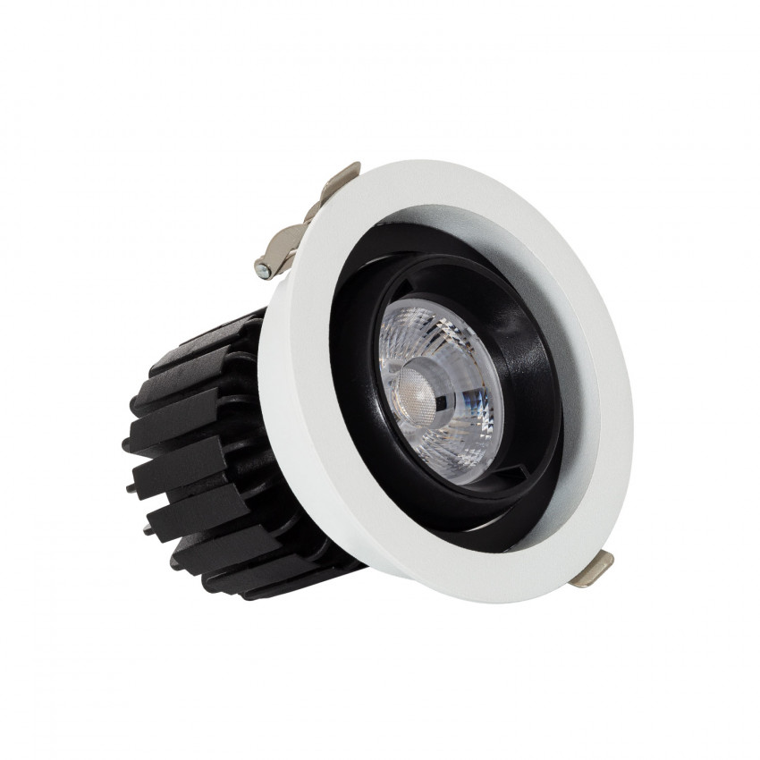 Produit de Spot LED Downlight COB Rond Orientable 360º (UGR19) High Lumen Expert Color No Flicker CRI90 12W Coupe Ø 100mm 