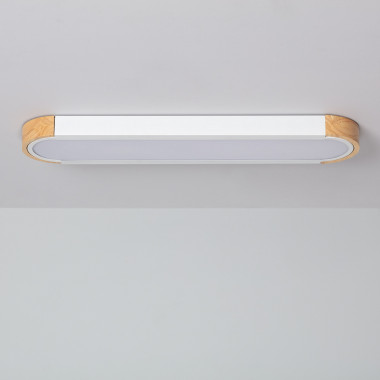 Přisazené Stropní LED Svítidlo 18W Dari Lang ze Dřeva a Kovu 140x650mm CCT dle Výběru
