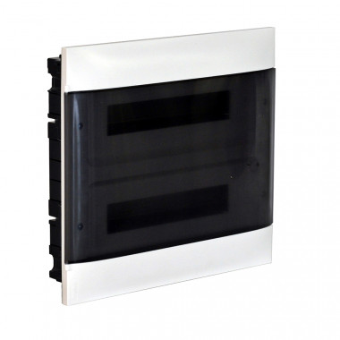 Unterputzdose Practibox S für Konventionelle Trennwände Transparente Tür 2x18 Module LEGRAND 137057