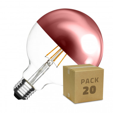20er Pack LED-Glühbirnen E27 Dimmbar Filament Copper aReflect Supreme G125 6W Warmweiß