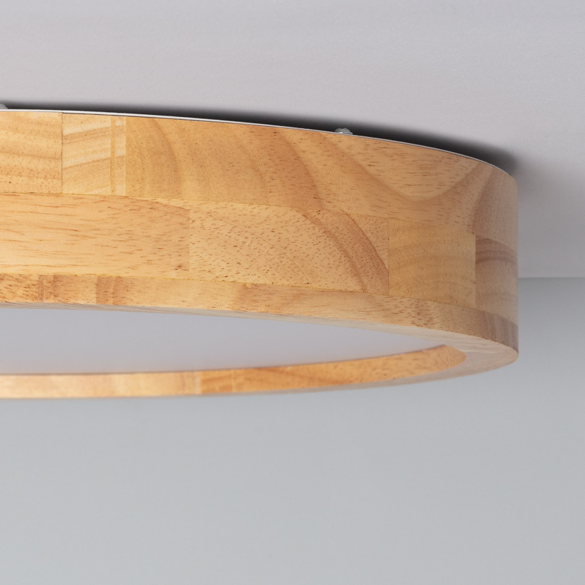 Produkt od Přisazené Stropní Kruhové 20W LED Svítidlo Kayu ze Dřeva CCT dle Výběru Ø400 mm