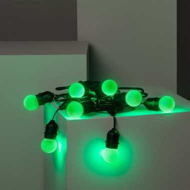 Produkt von Set Girlande Waterproof 5.5m Schwarz + 8 LED-Glühbirnen E27 G45 3W Farbig