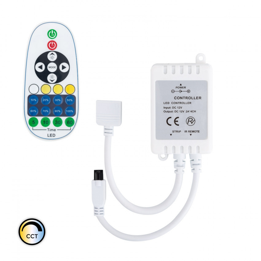 Produkt von Controller LED-Streifen CCT Wählbar 12V DC, Dimmer mit IR-Fernbedienung 23 Tasten
