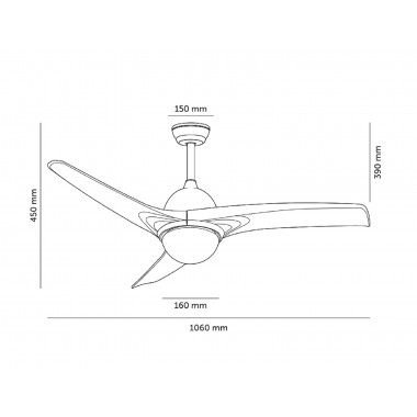 Ventilatore LED da Soffitto Aran Bianco 107cm Motore DC - Ledkia